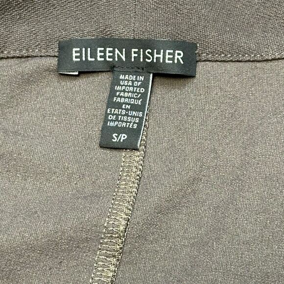 EILEEN FISHER Women’s Dark Grey Stretch Crepe Open Front Long Jacket Size S / P - Picture 4 of 6